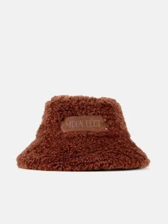 Bruine, harige buckethoed