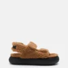 Bruine sandalen van schapenvacht