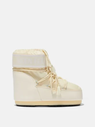 Icon Low crèmekleurige nylon laarzen