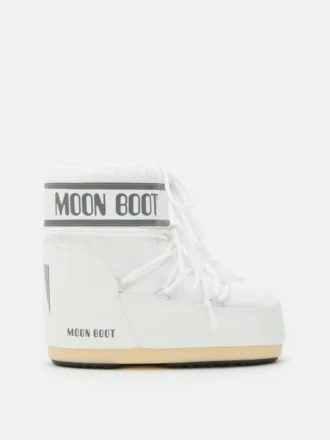 Icon Low witte nylon enkellaarzen