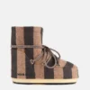 Jacquemus + Moon Boot Icon Low beige gestreepte vilten laarzen