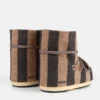 Jacquemus + Moon Boot Icon Low beige gestreepte vilten laarzen