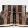 Jacquemus + Moon Boot Icon Low beige gestreepte vilten laarzen