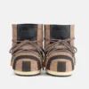 Jacquemus + Moon Boot Icon Low beige gestreepte vilten laarzen