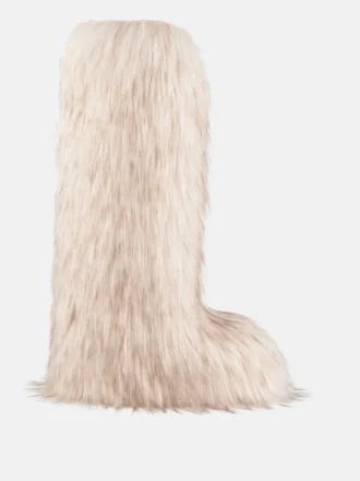 Jacquemus + Moon Boot Icon Yeti hoge witte laarzen van imitatiebont
