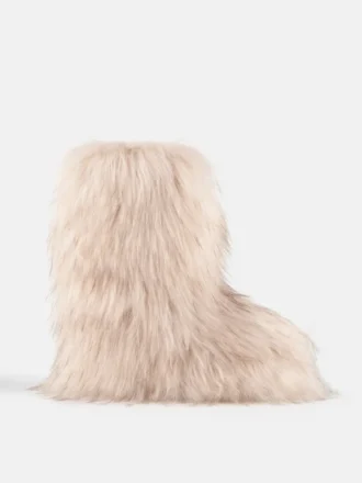 Jacquemus + Moon Boot Icon Yeti Mid crèmekleurige laarzen