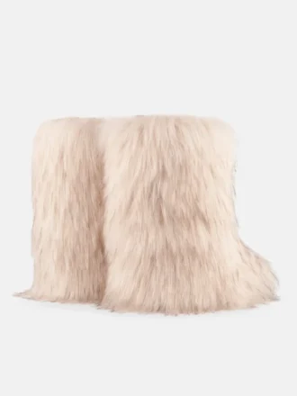 Jacquemus + Moon Boot Icon Yeti Mid crèmekleurige laarzen