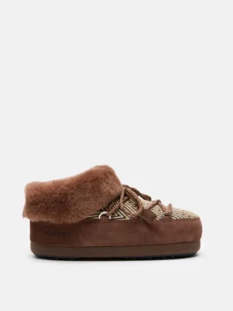Moon Boot X Guest in Residence Evx Chalet Cocoa Mules van imitatiebont