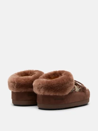 Moon Boot X Guest in Residence Evx Chalet Cocoa Mules van imitatiebont