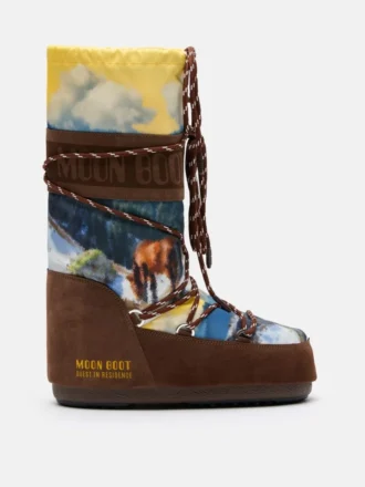 Moon Boot X Guest in Residence Icon High Postcard Cocoa-laarzen