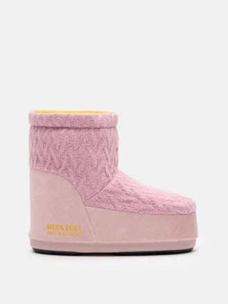 Moon Boot X Guest in Residence Icon Low No Lace Rose gebreide laarzen