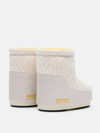 Moon Boot X Guest in Residence Icon Low No Lace White Sand gebreide laarzen