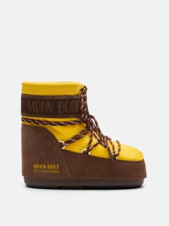 Moon Boot X Guest in Residence Icon Low nylon laarzen in zonnebloemgeel en cacao