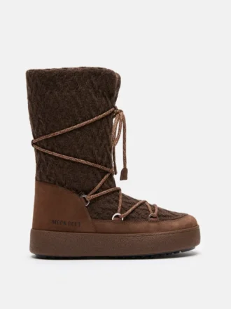 Moon Boot X Guest in Residence Ltrack Cocoa gebreide laarzen