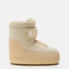 Moon Boot X Vandythepink® Icon Strap beige suède laarzen