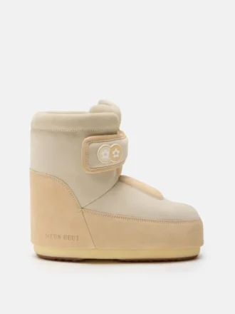 Moon Boot X Vandythepink® Icon Strap beige suède laarzen