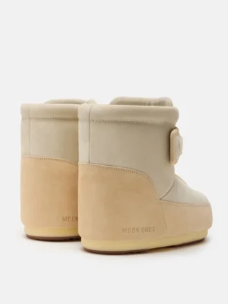 Moon Boot X Vandythepink® Icon Strap beige suède laarzen